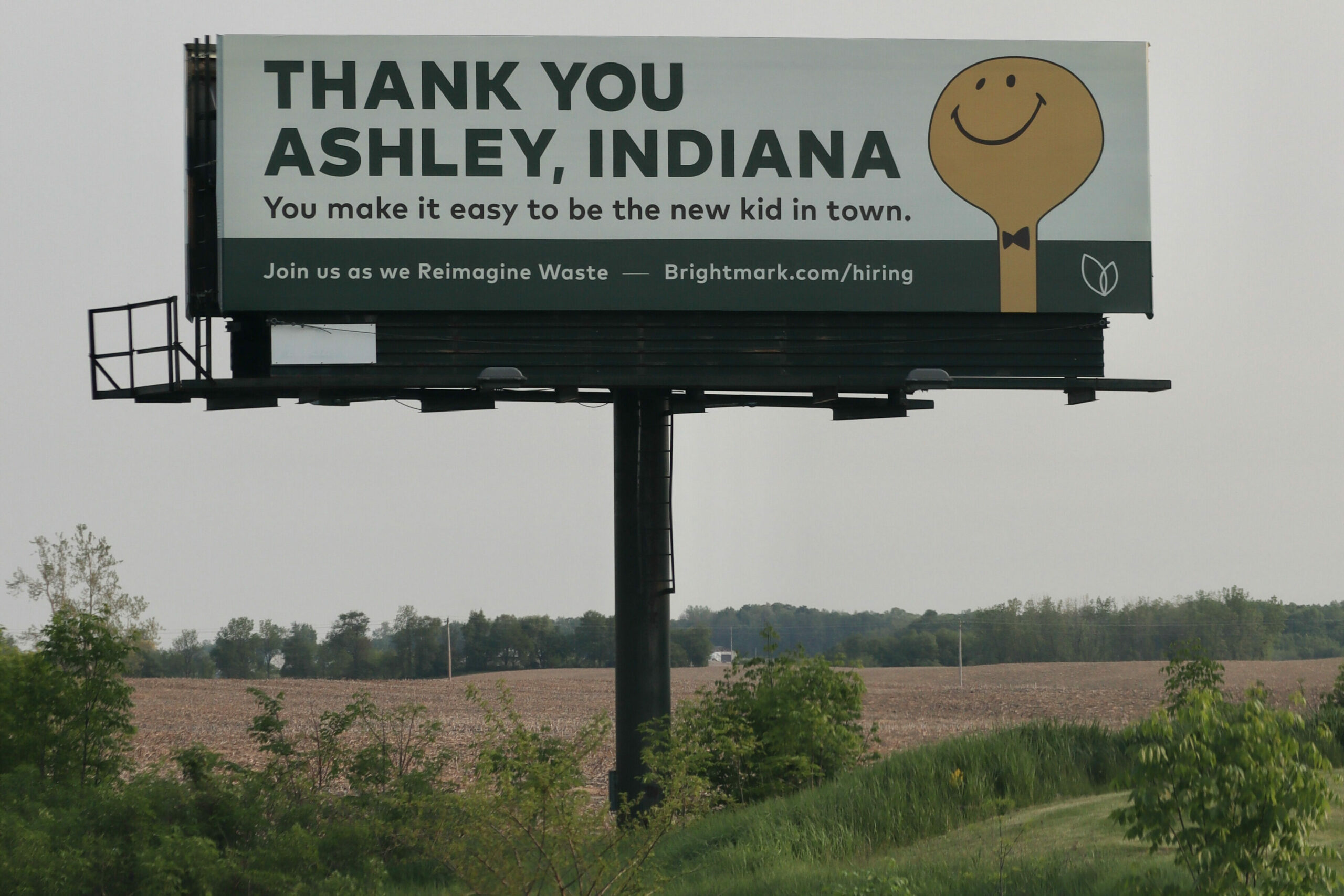 A Brightmark billboard near Ashley, Indiana. Credit: James Bruggers