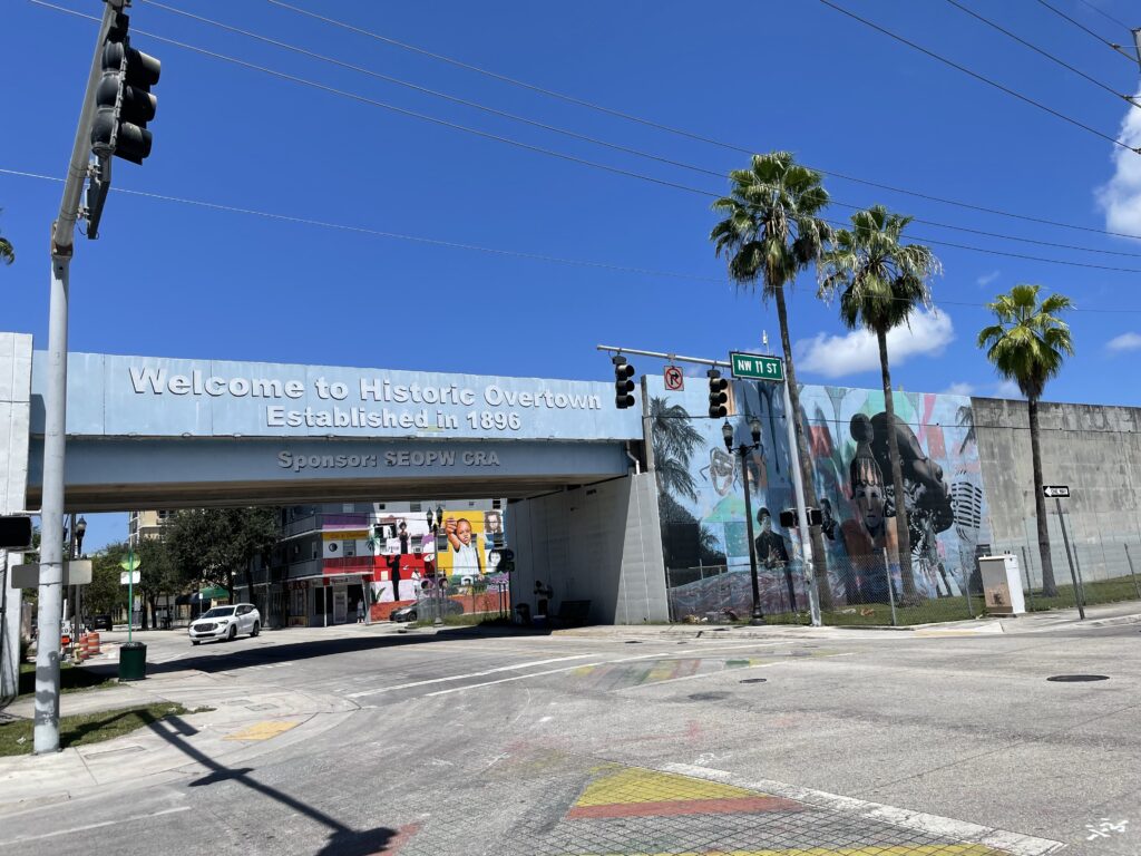 The historically Black Miami neighborhood of Overtown is among those formerly redlined neighborhoods that typically is hotter than others. Credit: Amy Green/Inside Climate News.