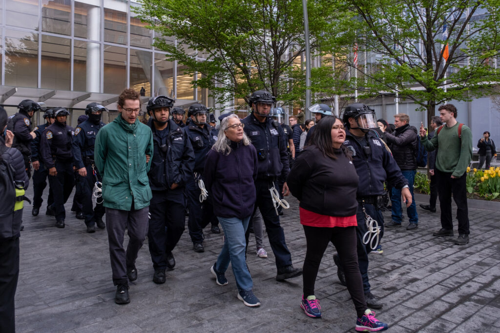 As protesters were taken into custody on Wednesday, they continued to chant, “off fossil fuels, Citi.” Credit: Keerti Gopal/Inside Climate News
